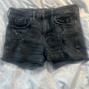 Black jean shorts